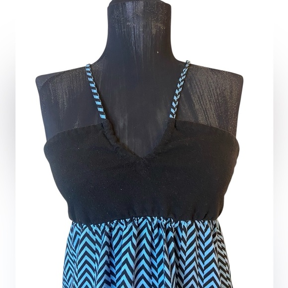 Volcom Blue Striped Halter Dress Medium - Picture 7 of 15